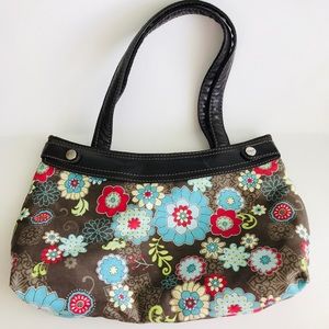 Thirty-one Turquoise & brown floral satchel